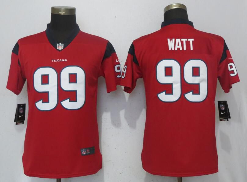 Women Houston Texans 99 Watt Red Nike Vapor Untouchable Playe NFL Jerseys